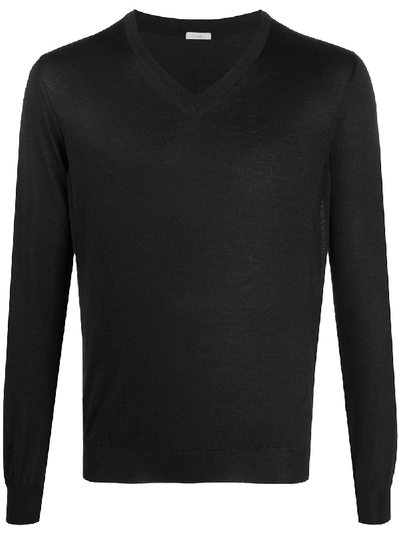 Malo Fine Knit Jumper In Black