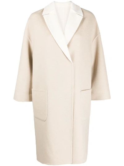 Brunello Cucinelli Single-breasted Cashmere Coat In Beige
