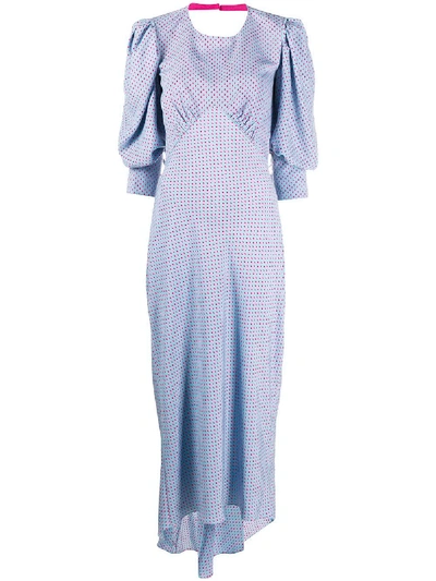 Parlor Polka-dot Empire-line Dress In Blue