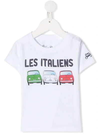 Mc2 Saint Barth Babies' Les Italiens T-shirt In White