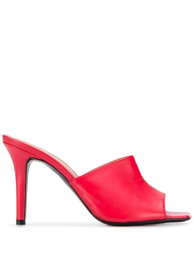 Paul Warmer Lolita Open-toe Mules In Red