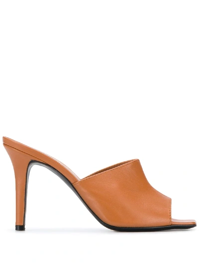 Paul Warmer Lolita Open-toe Mules In Brown