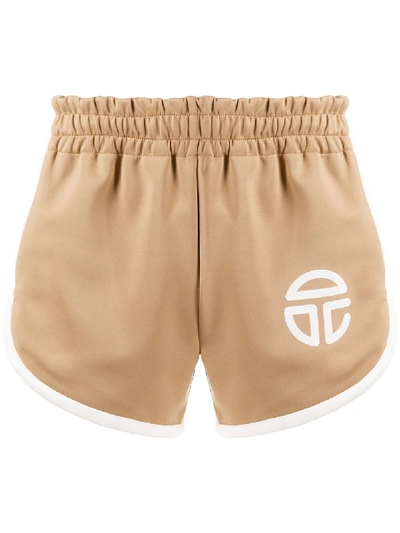 Telfar Logo Track Shorts In 棕色