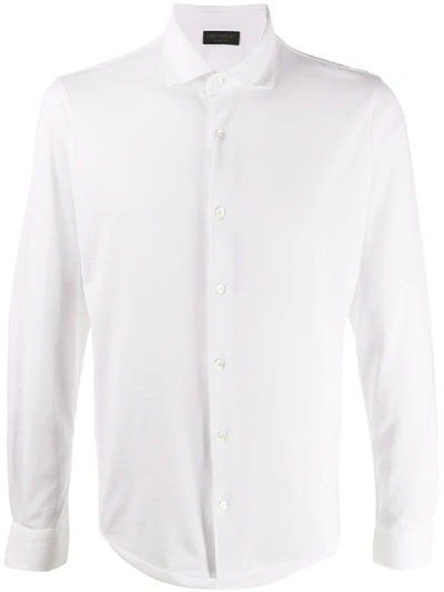 Dell'oglio Pointed Collar Cotton Shirt In White