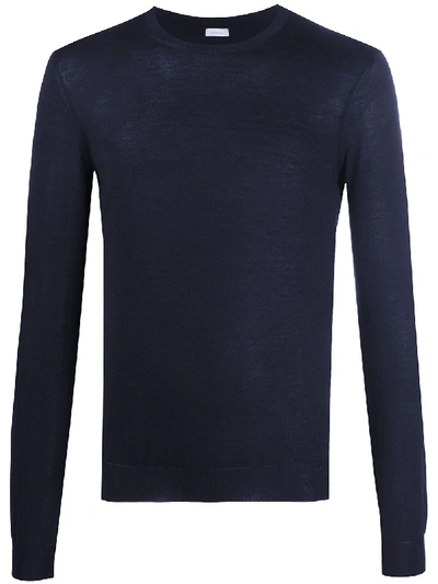 Malo Fine Knit Jumper In Blue