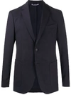 Hugo Boss Single-breasted Notched Lapels Blazer In Blue