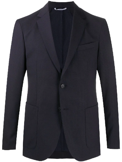 Hugo Boss Single-breasted Notched Lapels Blazer In Blue
