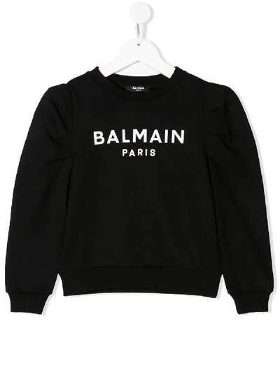 Balmain Kids' Logo-print Sweatshirt In Black