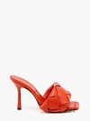 Bottega Veneta Puffy Intreccio Square-toe Mules In Orange