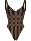 FENDI LOGO-PRINT UNDERWIRED SWIMSUIT