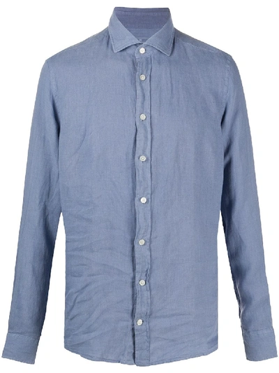 Hackett Long Sleeved Shirt In Blue