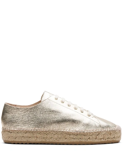 Car Shoe Metallic-effect Espadrilles In Gold