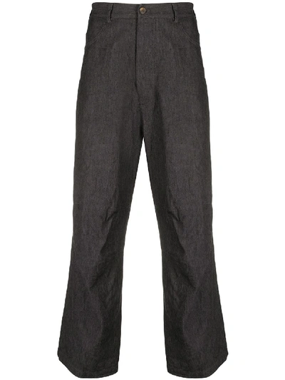 Forme D'expression Cropped Straight-leg Trousers In Grey