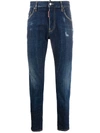 DSQUARED2 DISTRESSED STRAIGHT-LEG JEANS