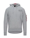 Alpha Industries Hooded Sweatshirt In Light Grey
