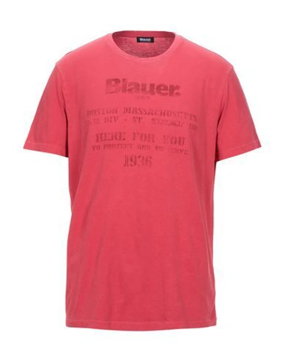 Blauer T-shirts In Red