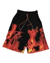 Ihs "flames" Cotton Bermuda Shorts In Black