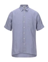 Gran Sasso Linen Shirt In Slate Blue