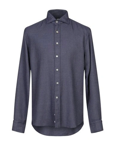 Alessandro Gherardi Patterned Shirt In Dark Blue