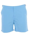 Orlebar Brown Riviera Buckle-detail Swim Shorts - Men's - Polyamide/polyester In Sky Blue