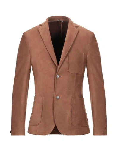 Grey Daniele Alessandrini Suit Jackets In Brown