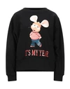 Alberta Ferretti Topo Gigio Print Cotton Sweatshirt In Black