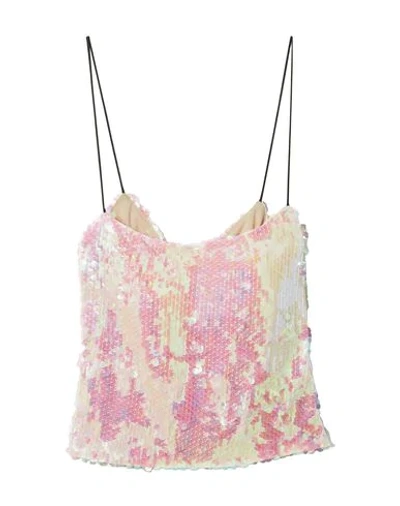 Sandy Liang Sequined Crepe Camisole In Pink