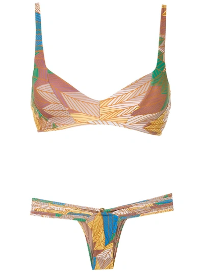 Amir Slama Cocar Francês Printed Bikini Set In Multicolour