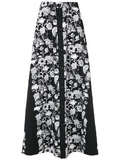 Amir Slama Margarida Printed Maxi Skirt In Black