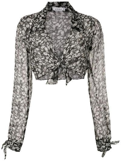 Amir Slama Silk Margarida Shirt In Black