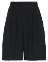 Momoní Woman Shorts & Bermuda Shorts Black Size 4 Acetate, Silk