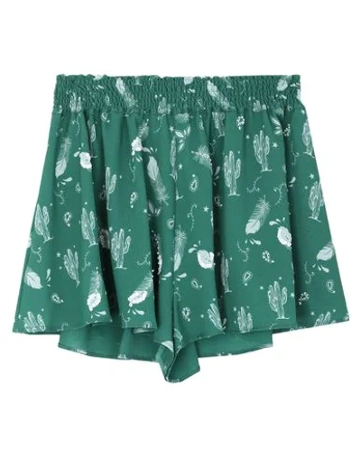 Chiara Ferragni Woman Shorts & Bermuda Shorts Green Size S Polyester