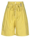 High By Claire Campbell High Woman Shorts & Bermuda Shorts Yellow Size 4 Cotton, Linen, Elastane In Yellow
