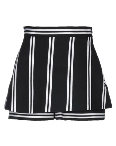 Maje Ikila Layered Striped Twill Shorts In Black