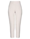 PESERICO PESERICO WOMAN CROPPED PANTS IVORY SIZE 14 POLYESTER, VISCOSE, COTTON, ELASTANE,13464964SO 4