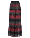 Red Valentino Dreaming Peony Print Trousers In Black