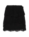 IRO IRO WOMAN MINI SKIRT BLACK SIZE 2 COTTON, NYLON