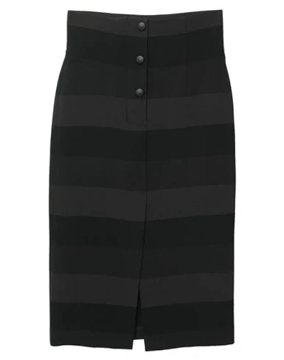 Space Style Concept Midi Skirts In Black