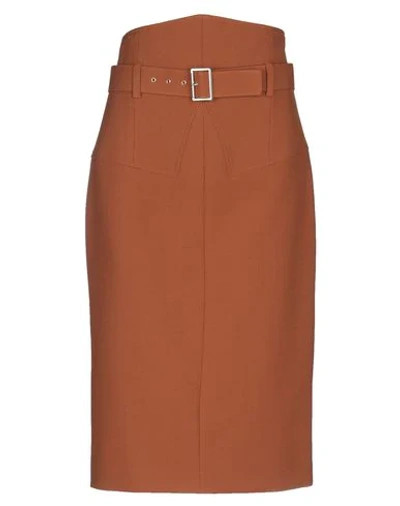 Space Style Concept Midi Skirts In Brown