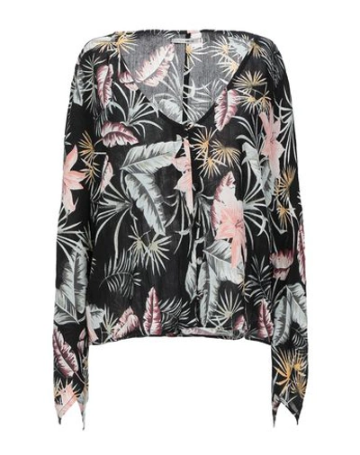 Amuse Society Floral Shirts & Blouses In Black