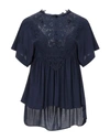 HIGH BY CLAIRE CAMPBELL HIGH WOMAN BLOUSE MIDNIGHT BLUE SIZE 6 RAYON, ELASTANE, COTTON,38920397LN 4