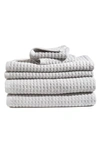 Dkny Quick Dry 6 Pieces Towel Set Bedding In Grey