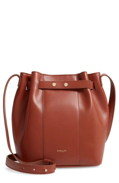 Demellier Naples Leather Shoulder Bag In Cognac