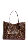 CHRISTIAN LOUBOUTIN LARGE CABAROCK LEOPARD PRINT LEATHER TOTE,3205058