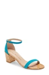 Stuart Weitzman Simple Ankle Strap Sandal In Caribe/ Natural