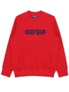 KNOW WAVE RED SERVICE SECTOR EMBROIDERED SWEATSHIRT,CC118B84-D937-BE19-17E6-A04A779CB4E9