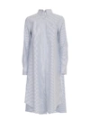 THOM BROWNE PLEAT BACK SHIRTDRESS W/GG PLACKET IN UNIVERSITY STRIPE OXFORD,71915A96-369E-868B-7C89-3274B8AC7FC2