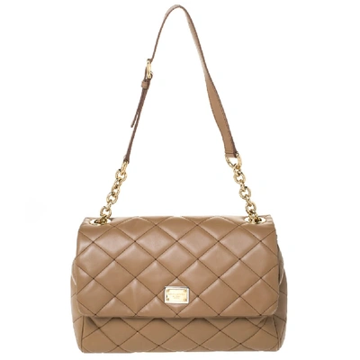 Pre-owned Dolce & Gabbana Brown Quilted Leather Miss Kate Shoulder Bag