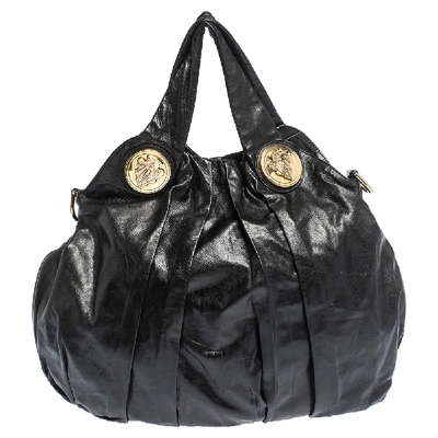 Pre-owned Gucci Black Leather Hysteria Hobo