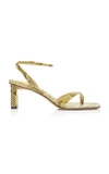 ALEXANDRE BIRMAN NELLY PYTHON AND LEATHER SANDALS,781748